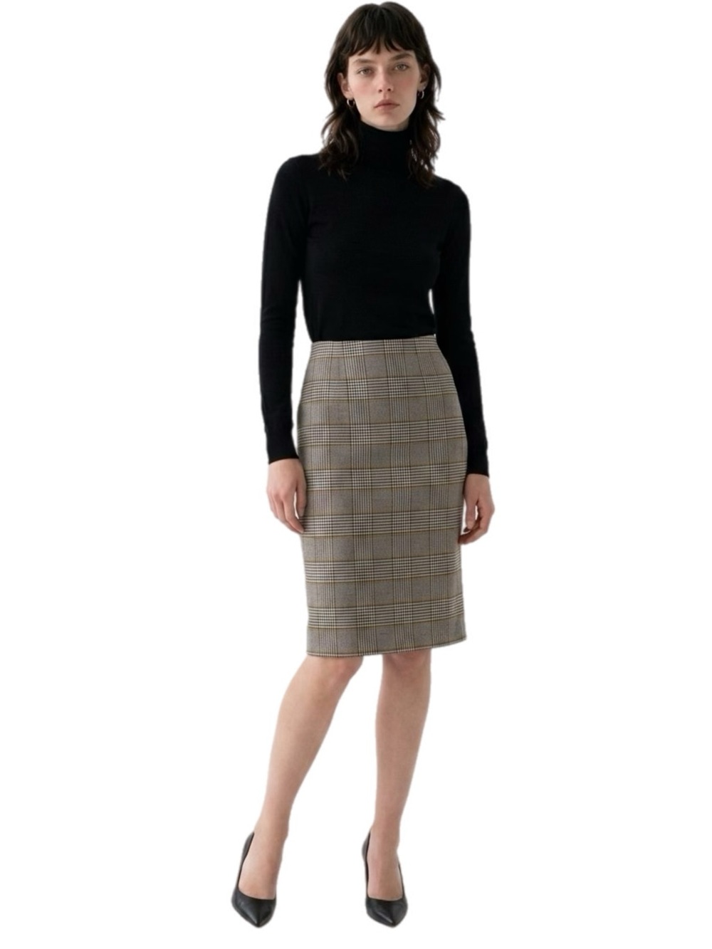 Lord & Taylor Plaid Pencil Skirt Glen Prince of Wales Check Retro Academia Vibes